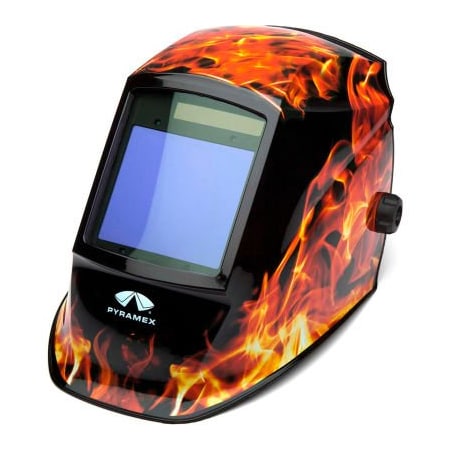 Pyramex Leadhead Auto-Darkening Welding Helmet - Manual, 98x87mm, Flame WHAM3030FL